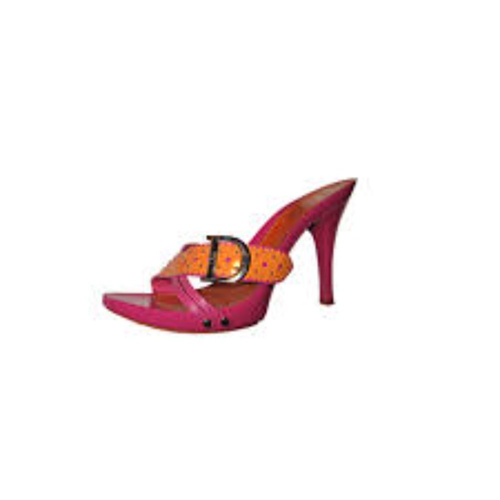 Pink and Orange Vintage Dior Mule Sandal